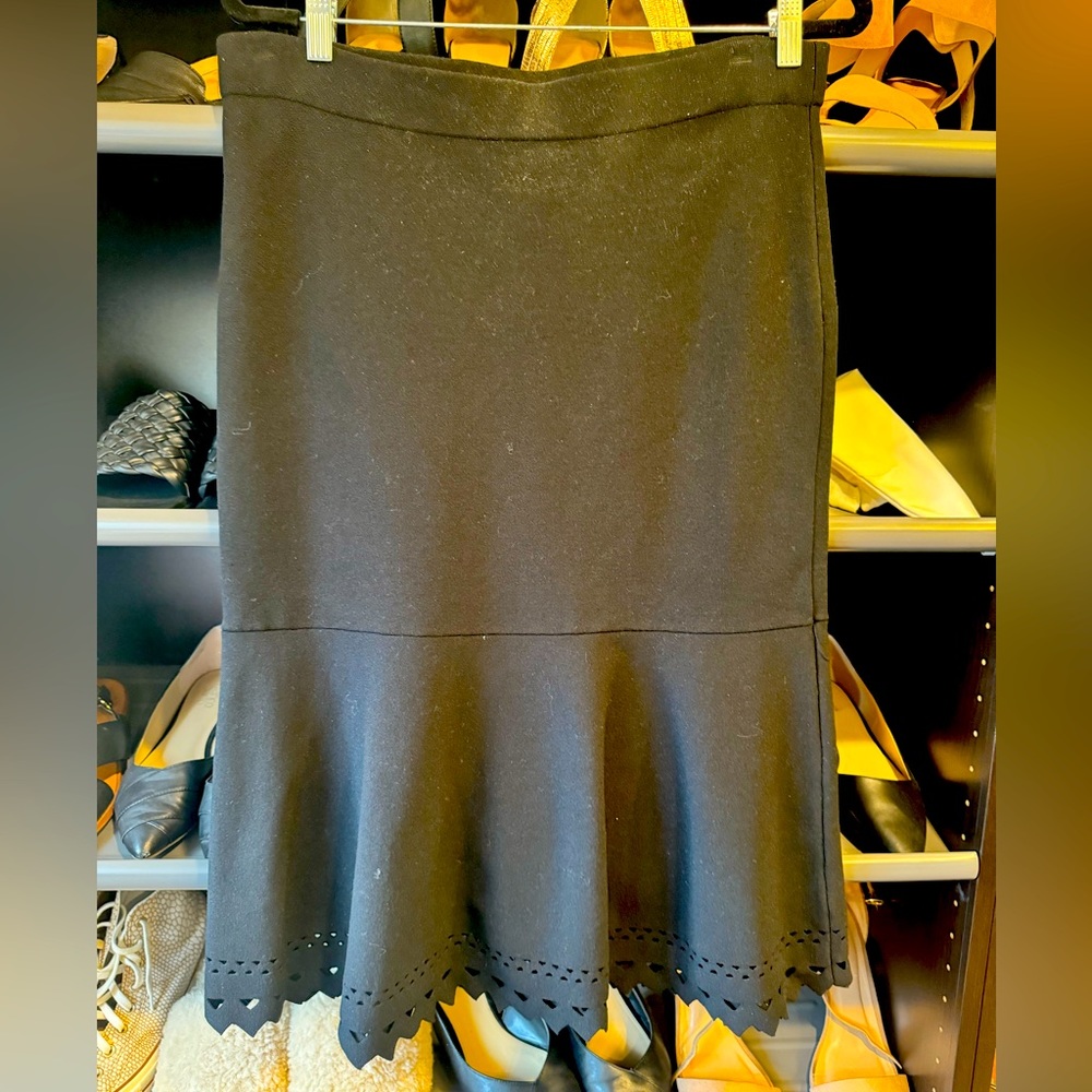 NWT! Black Laser Cut Midi Skirt